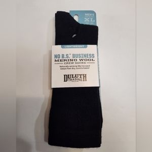 Duluth Black Merino Wool Crew Socks